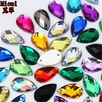 Wholesale 300PCS mm Sewing Acrylic Crystals Drop Rhinestone Flat Back Beads Strass Sew On Stones Gems for DIY Dress Crafts ZZ52