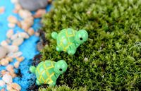 Wholesale artificial cute green tortoise animals fairy garden miniatures gnomes moss terrariums resin crafts figurines for garden decoration