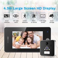 Wholesale 4 inch display ultra wide angle door viewer WIFI wireless APPs doorbell HD960P video recroder motion detector anti theft