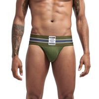 Wholesale Men s Strings Low Rise Male Sexy Underwear G strings and Thongs Jockstrap Briefs Bulge Pouch Widening Waistband Underpants Lingerie M XXL