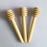 Wholesale Honey Stir Bar Mixing Handle Jar Spoon Practical Pc Wood Dipper Long Sticks Supplies Honeys Kitchen Tools Mini Wooden Stick BH0172