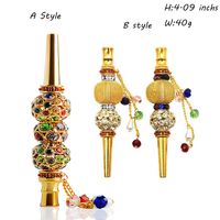Wholesale Fashion Handmade Pipe Inlaid Jewelry Alloy Hookah Mouth Tips Shisha Chicha Filter Tip Hookah Mouthpiece Mouth Tips For Smoking
