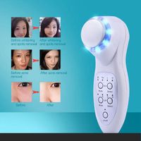 Wholesale Portable Mhz Ultrasonic colors Photon Ultrasound LED Face Lift Therapy Anti aging Skin Care Beauty Massager
