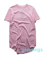 Wholesale Fashion High Quality Extended T Shirt Men Summer Curved Hem Longline Hip Hop Tshirts Urban Blank Mens Tee Shirts ky08