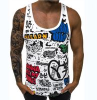 Wholesale Hip Hop Style Vest Loose Casual Quick Dry Clothing Mens Summer Letter Print Sleeveless Tshirts Crew Neck Fashion