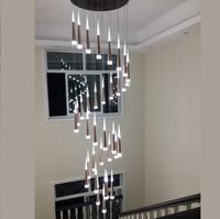 Wholesale LED Modern Staircase Chandelier Ceiling Interior Lighting Long Stair Chandelier Hanging Lamp Suspended Chandeliers luminaire light