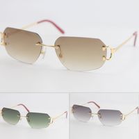 Wholesale Metal Style Rimless Men Women C Decoration Sunglasses Wire Frame Unisex Eyewear for Summer Outdoor Traveling quality fashion glasses