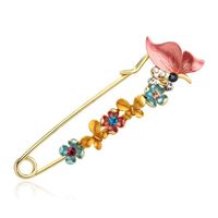 Wholesale Crystal Brooch vintage Enamel Flower Butterfly brooch female fashion broche pins and brooches for women animal pins broches jewelry