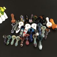 Wholesale Many style Mini Glass Pipes Specially Designed Bong Colorful Smoking Pipes Fashion Water Pipe Mixed Colors