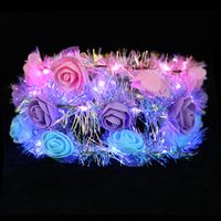 Wholesale LED Luminous Wreath Glow Flower Crown Headband For Bride Wedding Party Night Market Glow Garland Crown Kid Toy Head Decoration DBC VT0371