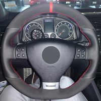 Wholesale Black Suede DIY Car Steering Wheel Cover for Volkswagen Golf Mk5 GTI VW Golf R32 Passat R GT