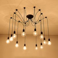Chandelier DIY Art Spider Ceiling Lamp Fixture Light Hanging Mordern Nordic Retro Edison Bulb Light Vintage Loft Antique hanging Chandelier DIY Art Spider Ceiling Lamp Fixture Light Hanging Mordern Nordic Retro Edison Bulb Light Vintage Loft Antique hanging