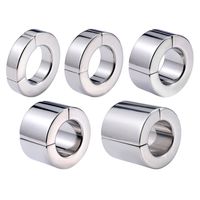 Wholesale 5 Sizes Magnetic Cock Ring Stainless Steel Scrotum Pendant Lock Ball Stretcher Scrotum Restraint Testis Weight Sex Toy For Men