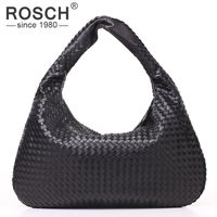 Wholesale Top Quality Fashion Hand Woven Women s Shoulder Bag Brand Designer Black PU Leather Handbag Woven Office Bag USD Price