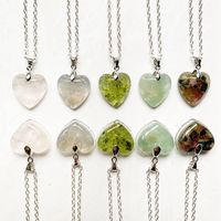 Wholesale Tourmaline Moonstone Chips Beads Love Pendant Orgonite Energy Necklace Resin Jewelry Healing Crystal Faceted Heart Necklace pc