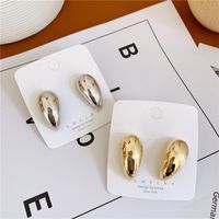 Wholesale Stud Punk Exaggeration Gold Silver Color Dome Oval Water Shape Statement Earrings For Women Girl Runway Fashion Earring Jewelry
