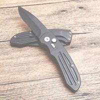 Wholesale Special Offer Auto Survival Tactical Folding Knife C Black Half Serration Blade Aluminum Handle With Retial Box Package