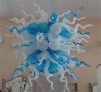 Wholesale 2020 High Quality Murano Glass Chandelier Blue and White Fancy Unique Moroccan Crystal Ceiling Fans