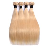 Wholesale Modern show Blonde Silk Straight Hair Bundles Brazilian Straight Hair Wave Weave Virgin Human Hair Wefts