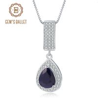 Wholesale GEM S BALLET Sterling Silver Jewelry Ct Natural Blue Sapphire Gemstone Elegant Pendant Necklace for Women Fine Jewelry CJ191128