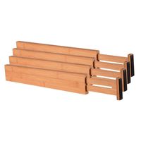 Wholesale ECO Friendly Bamboo Drawer Spring Adjustable Expandable Stackable Bamboo Drawer Dividers Kitchen Organizer Best for Silverware Cloth