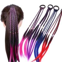 Wholesale Girls Hair rope Colorful Wigs Ponytail Hair Ornament Headbands Rubber Bands Beauty Hair Bands Headwear Kids Accessories Head Band