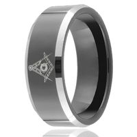 Wholesale Custom Symbol laser engraving Black Tungsten Ring wholesales mm
