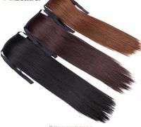Wholesale 2019 False Hair Tress Clip In Ponytail Blonde Brown White Black Extensions Fake Pony Tail quot Synthetic Hair