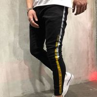 Wholesale Mens Cool Stylist Pencil Jeans Skinny Ripped Destroyed Stretch Slim Fit Hop Hop Pants With Holes For Men