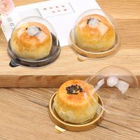 Wholesale 50 Mini Round Moon Cake Container Trays Packaging Box Holder Wedding Party Favor Boxes g Mooncake Egg Yolk Puff Holders