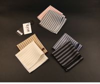 Wholesale 10pcs color New Korean Fashion Designer High Quality Mens Pocket Square Handkerchief Cotton Striped x22cm For Wedding