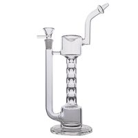Wholesale Unique Bong hookahs Bent Mouthpiece glass bongs with Stemless perc smoking pipes tobacco oil rigs dabs smoke dabber water pipe