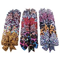 Wholesale Kawaii Inch Rib Ribbon Colorful Leopard Print Swallow Tail Hair Bows Baby Girl Hairpin Ornament Accessories