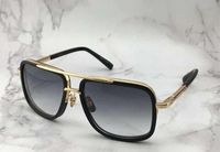 Wholesale Men Square Pilot Sunglasses Gold Grey Gradient Titanium Vintage Driving Sun Glasses Mens Sunglasses New in Box