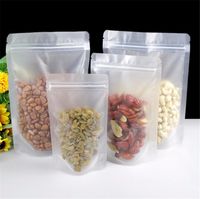 Wholesale Frosted Surface Clear Plastic Party Packing Bags Stand Up Pouch Doy pack Resealable Food Storage Packaging Matte