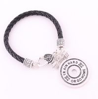 Wholesale Huilin Jewelry Silver plated KG Train Hard Or Go Home Bbman Barbell Smart Customizable Sport Fitness leather Letter Pendant Bracelet