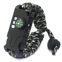 Wholesale Outdoor Survival Travel Emergency Remote SOS Laser Paracord Bracelet Camping Lighting LED Umbrella Rope Braided Bracelet