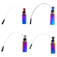 Wholesale Portable Hookah Shisha Smoking Pipes With Long Pv Tube Alloy Dazzle Color Glass Filter Pipe Fit Travel Accessories Easy To Clean yha E1