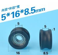 Wholesale 10pcs mm Thick Pulley Rubber Inner Bearing Plastic Coated Nylon Wheel U Groove Groove