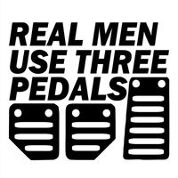 Wholesale 17 CM REAL MEN USE THREE PEDALS Drifting Racing Clutch Vinyl Decal Car Sticker Black Silver CA