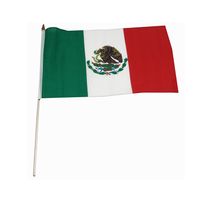 Wholesale 14x21cm with cm Plastic Pole Custom Mexican Hand Held Flags Banners High Quality Outdoor Indoor