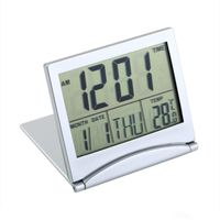 Wholesale Folding desktop calendar electronic display date time clock desk countertop simple mini digital LCD thermometer calendar alarm clock