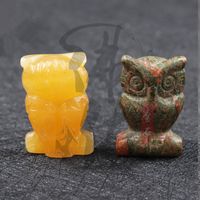 Wholesale Natural Stone Carved Owl inch inch Crystal Jade Agate Crafts Home Decoration