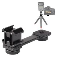 Wholesale Triple Cold Shoe Mount quot Tripod Screw LED Video Light Extension Stand Bracket Gimbal Stabilizer Microphone Stand Rig Bracket Compatibl