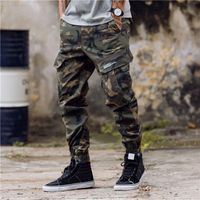 Wholesale New Arrival Mens Pants Fashion Camouflage Jogging Pants Womens Zipper Overalls Beam Foot Trousers Irregular Joggers Pants