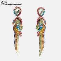 Wholesale Dvacaman Fashion Chic Animal Bird Drop Earrings for Women Bohemian Fringed Long Tassel Earrings Statement Jewelry Bridal