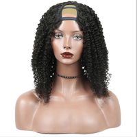 Wholesale Kinky Curly U Part Wig Virgin Hair Unprocessed Peruvian Human Hair U Part Wigs For Black Women Middle Partline Small Large Cap