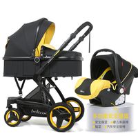 Hohe Landschaft Kinderwagen 3 In 1 Hot Mama Baby Spaziergänger Luxus Reise Pram Carriage Basket Autositz Und 5 Geschenke