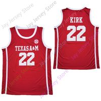 Wholesale 2020 New NCAA Texas A M Aggies Jerseys Kirk College Basketball Jersey Red Size Youth Adult All Stitched