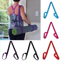 Wholesale Solid Color Adjustable Exercise Stretch Fitness Yoga Mat Holder Sling Carrier Shoulder Carry Strap Carrier Tie Elastic Yoga Belt